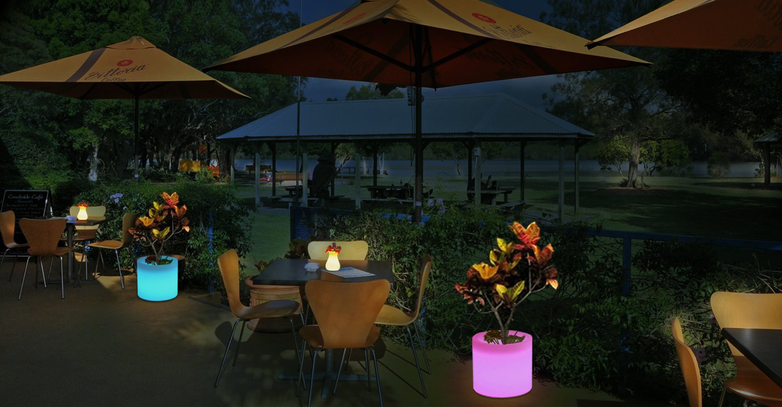 Color Changing LED Flower Pot Illuminated Your Outdoor Space