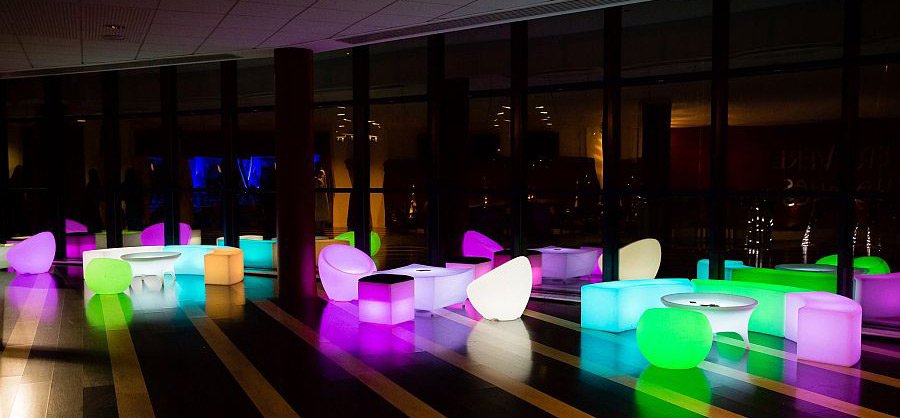 Creative ideas for incorporating modern LED furniture and décor into your large corporate events, galas, weddings and celebrations
