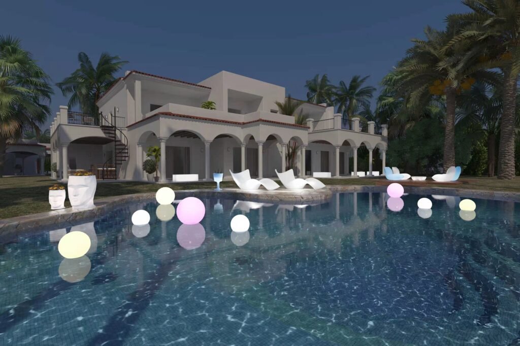 LED furniture for sophisticated resort poolside bar themed bar event lighting 1