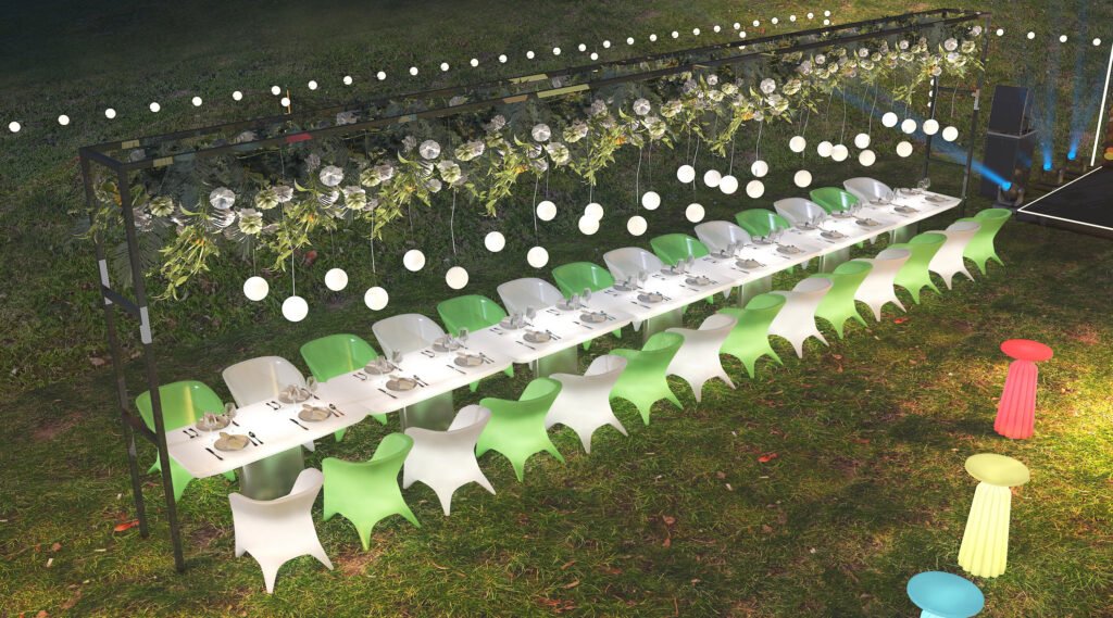 LED outdoor chairs and tables furniture outdoor party dining area