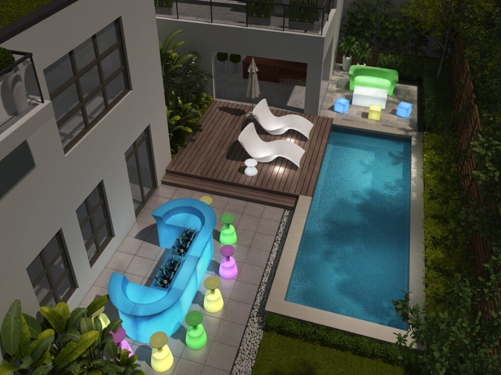 How LED Glow Furniture Can Take Your Bikini Pool Event to the Next Level