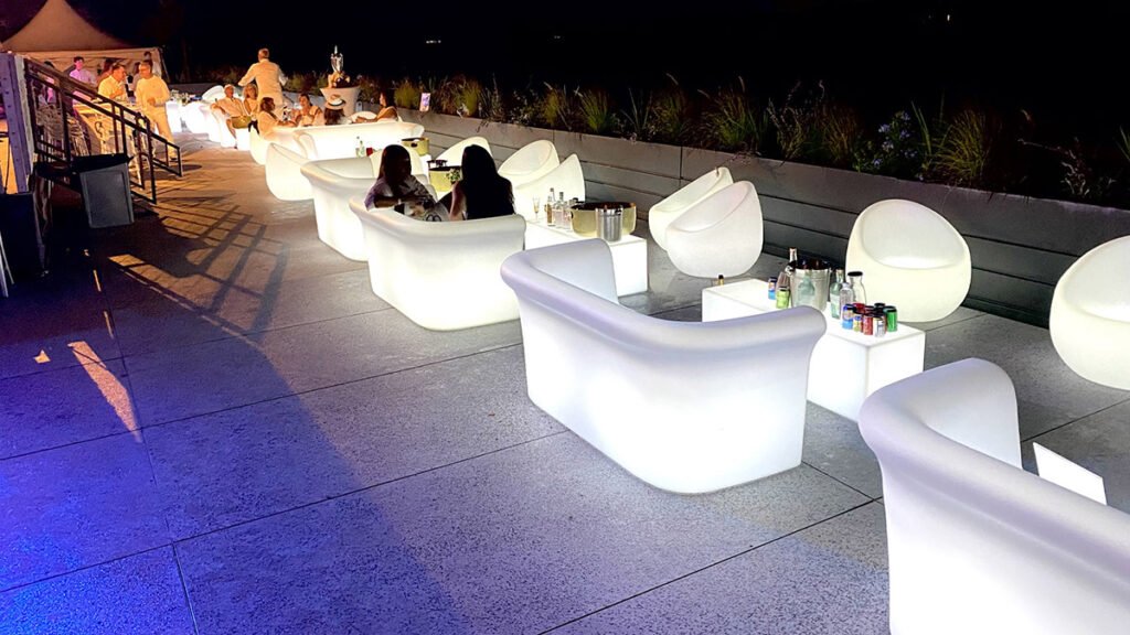 Outdoor sofa with led lights furniture creates a relaxing area