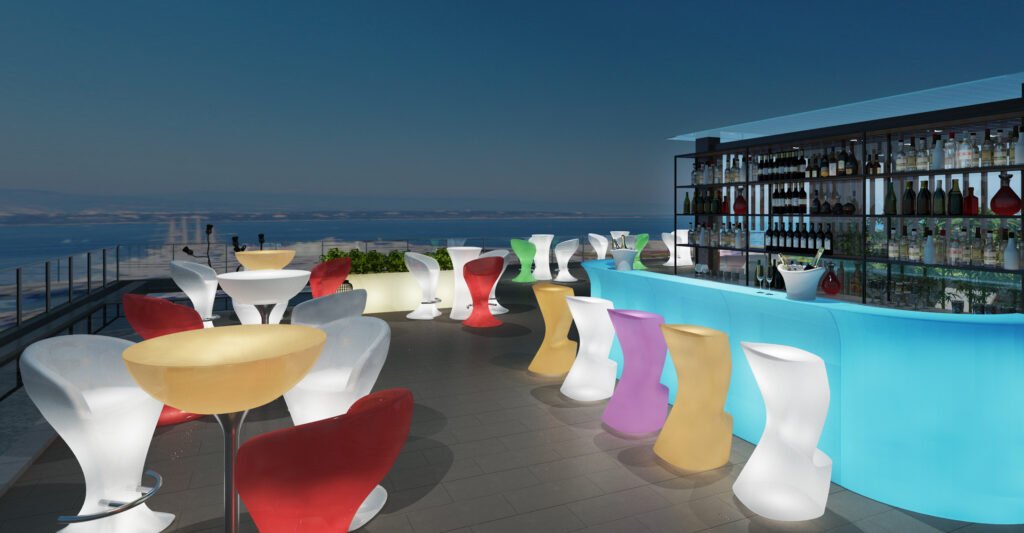 LED glow furniture is the perfect addition to your rooftop bar