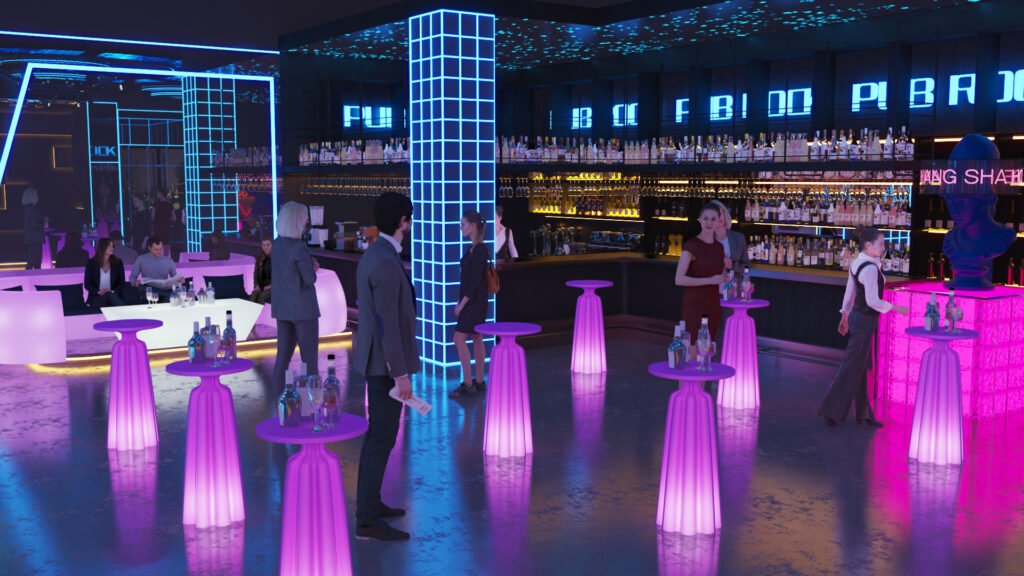 Charming LED cocktail bar