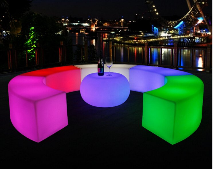 The seamless integration of light and design transforms mere seating into an immersive experience