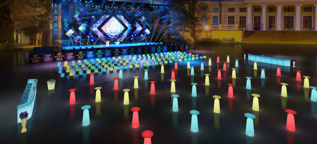 LED furniture from Colorfuldeco LED Furniture Transforms Snowfest Events