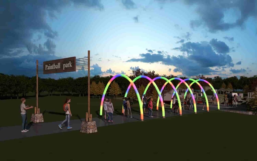 Elevate Your Park with LED Furniture Rainbow Arch with RGB Lighting