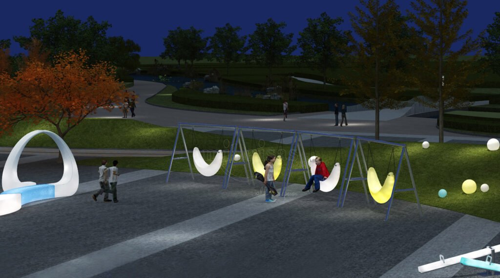 Best Glowing Half Moon Swings Chair for Design Park