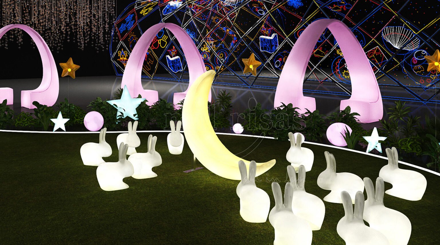 Discover the Beauty of LED Half Moon Swings Chair