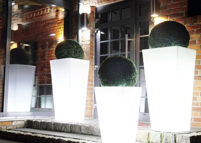 Glow In The Dark Flower Pots, Solar LED Planters