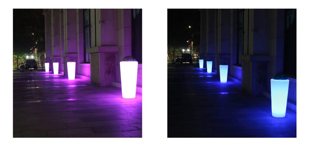 Glow planters controlled by Phone and remote 1