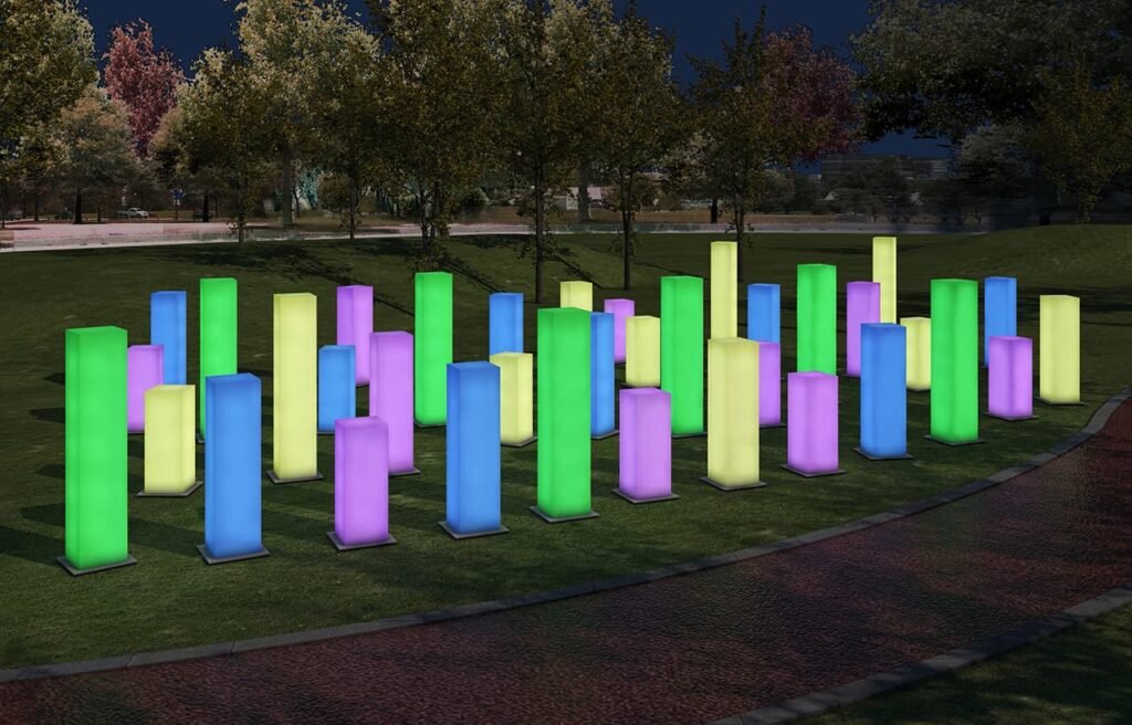 Light Columns: Colorful Lights Make Every Corner of the Park Lively