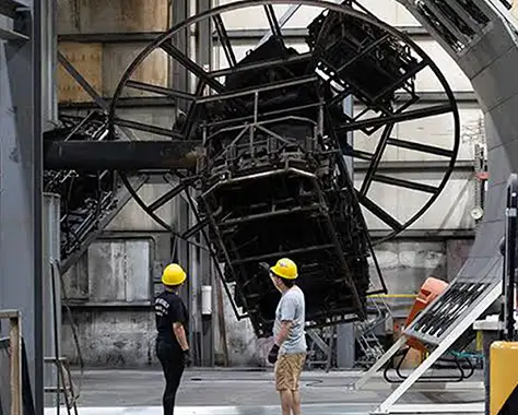 Industrial-machine-showcasing-advanced-Rotational-Molding-Technology-in-a-factory.