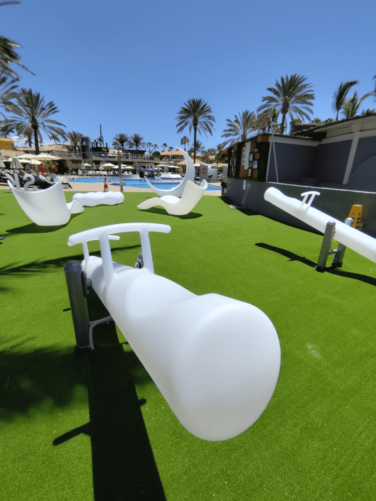 Spanish resort customers' real picture feedback on LED seesaw products