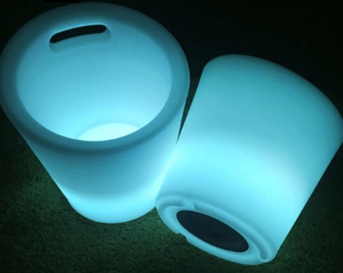 LED lighted illuminated ice buckets