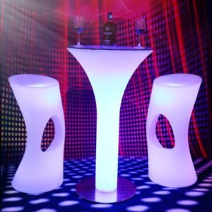 LED table and chairs
