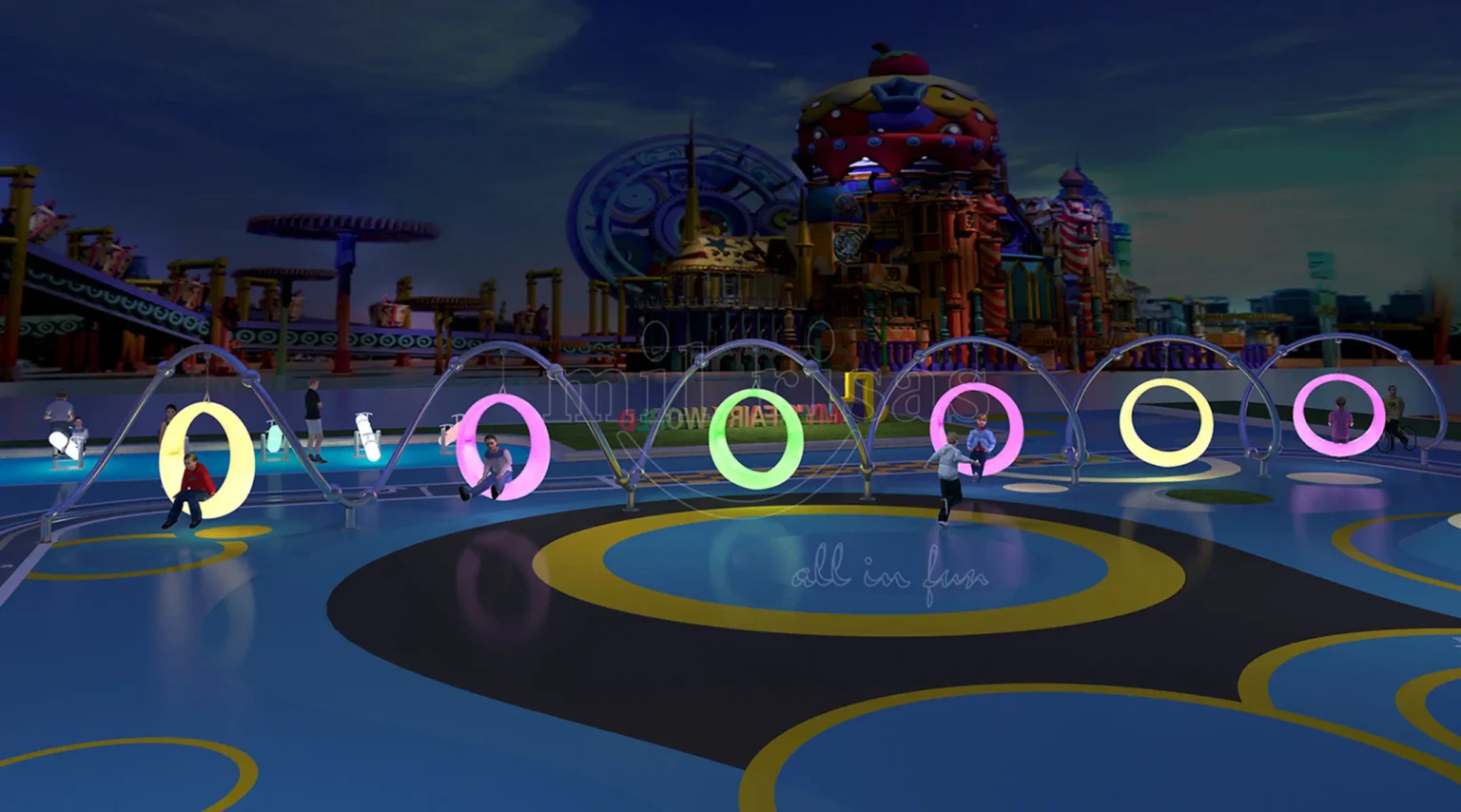 outdoor LED swing chair playground