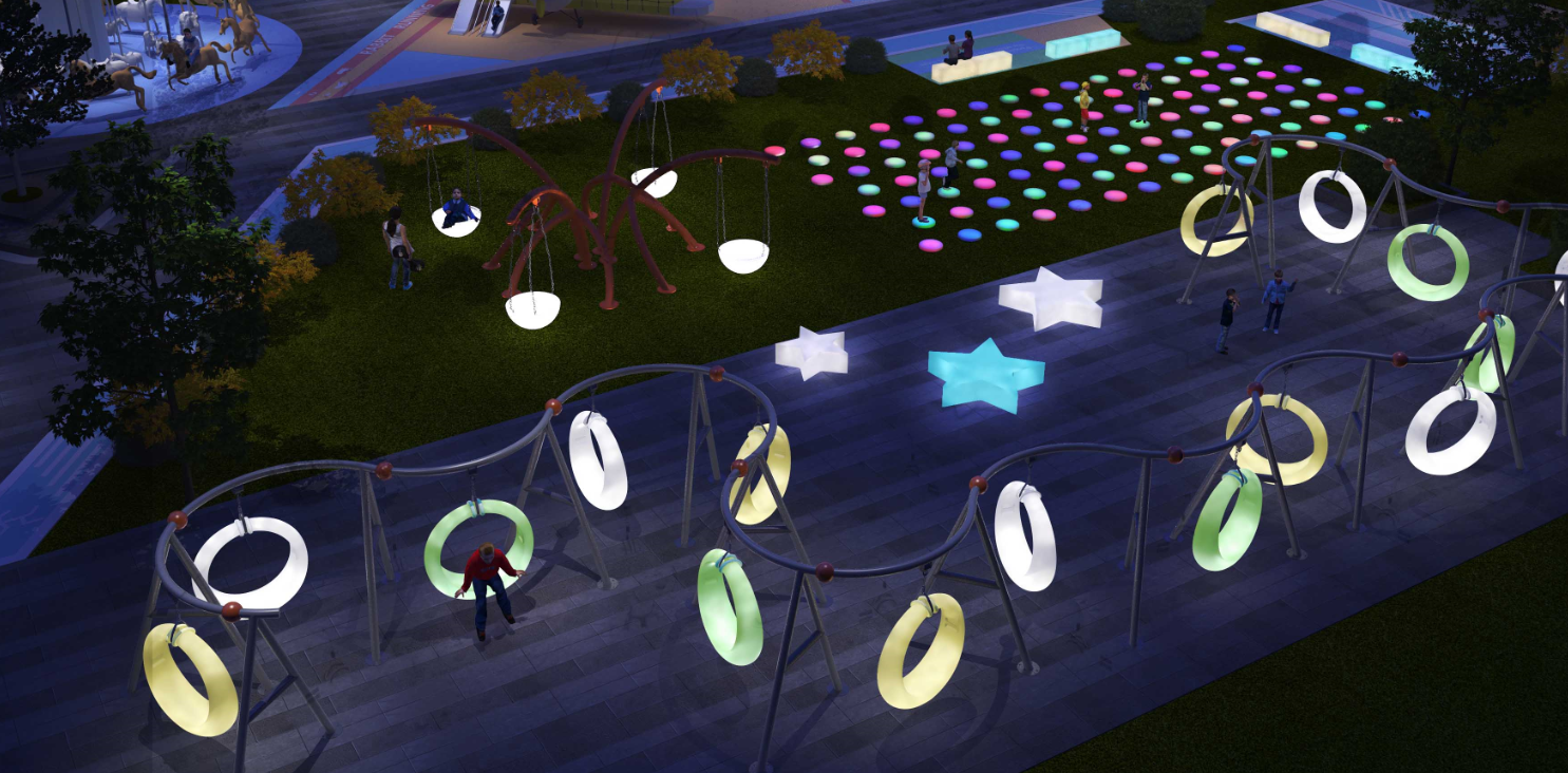 outdoor LED swing chair playground