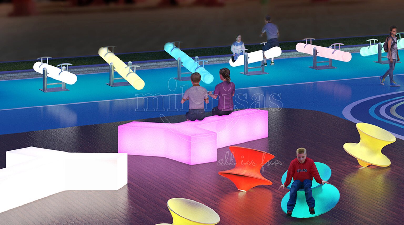 Bring Sparkle to Playground Moment with a Lighted Bench
