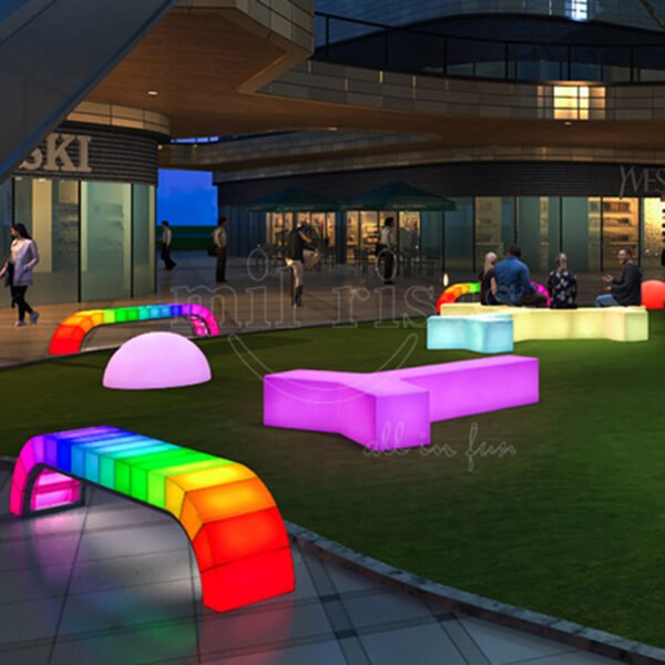 Create a Captivating Outdoor Ambience with the Unique Y Shaped LED Glow Bench