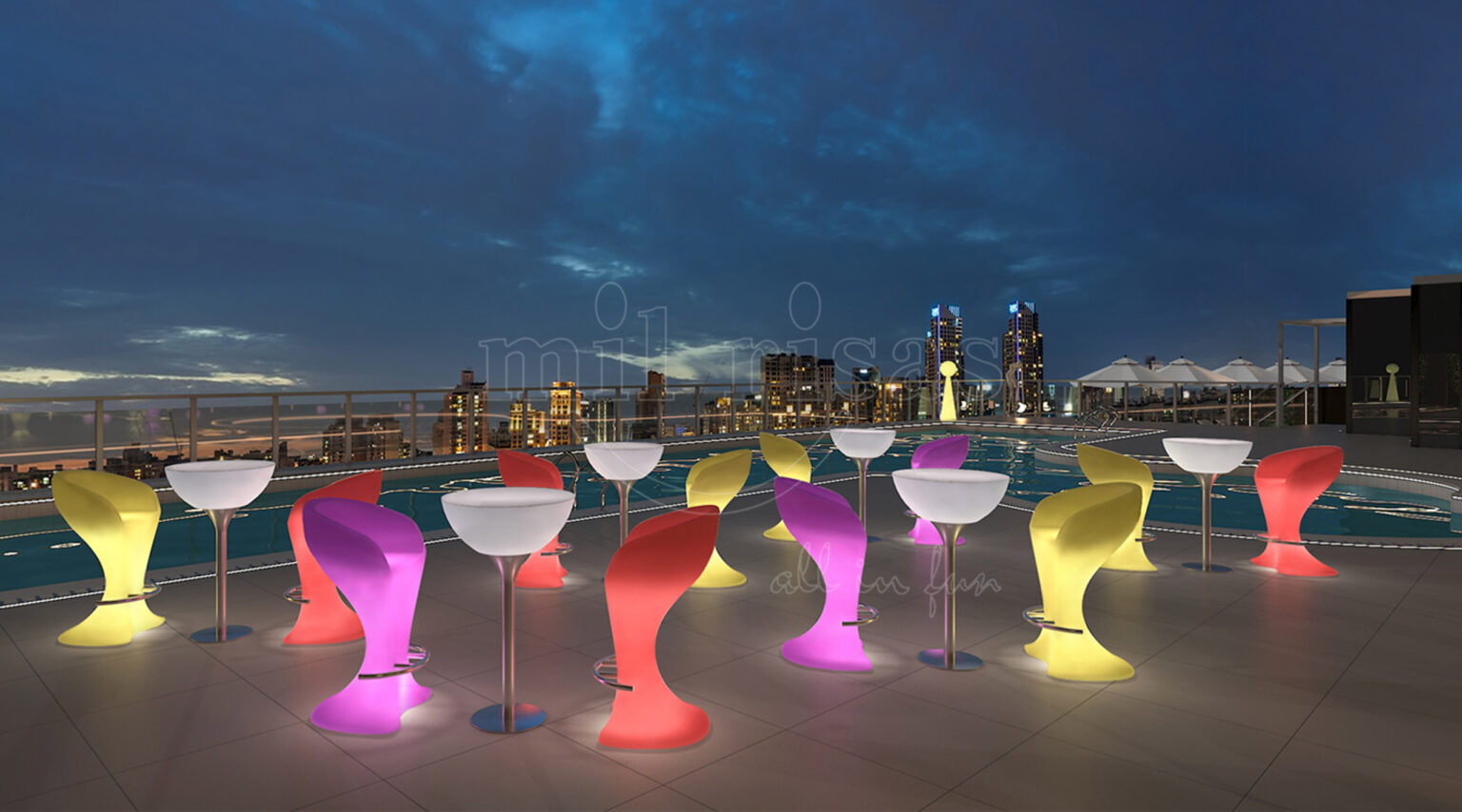 Enhance Your Hotel Terrace with a Stylish and Vibrant LED High Table