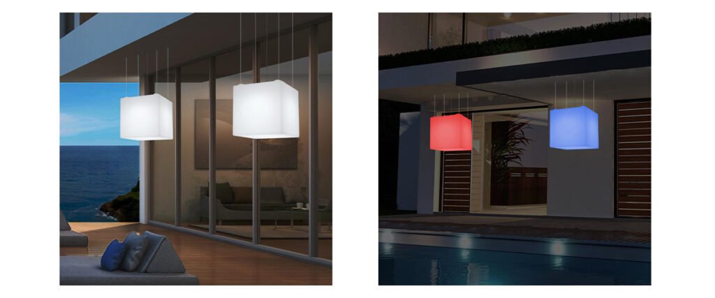 LED cube hanging light