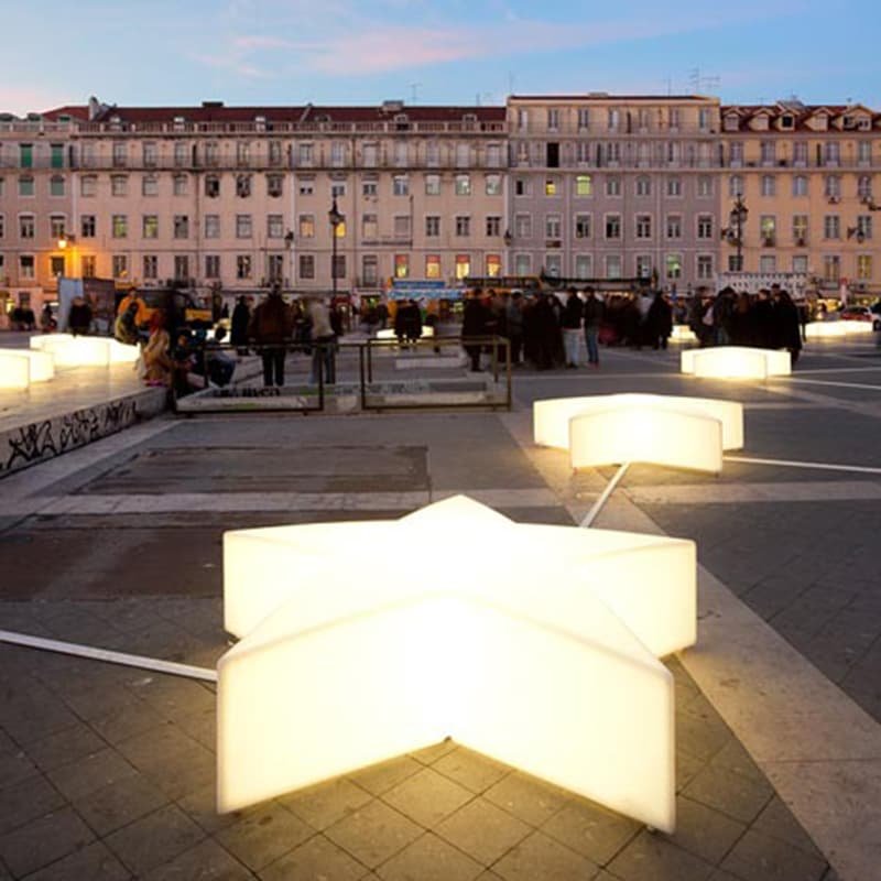 Large Glowing LED Light Star Bench