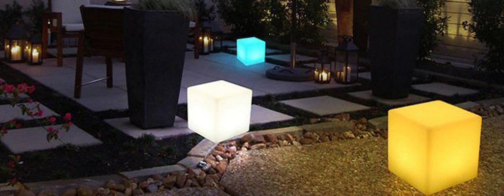 Outdoor Solar Light Cubes 30x30x30cm