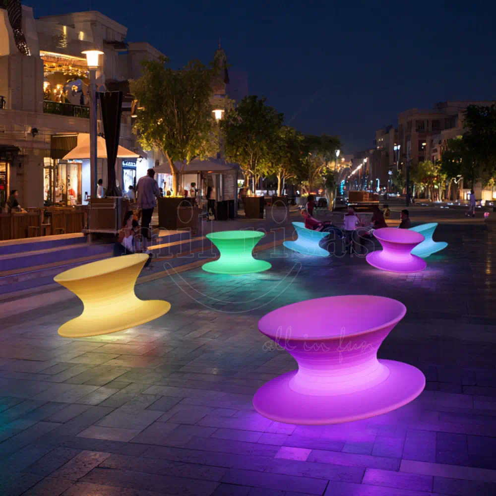 Outdoor Spinning Chair at a Commercial Plaza