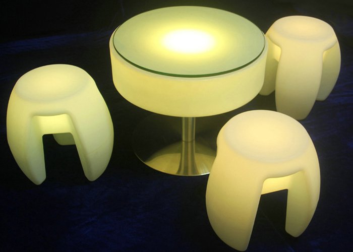 Plastic Color Changing Round Stool 1