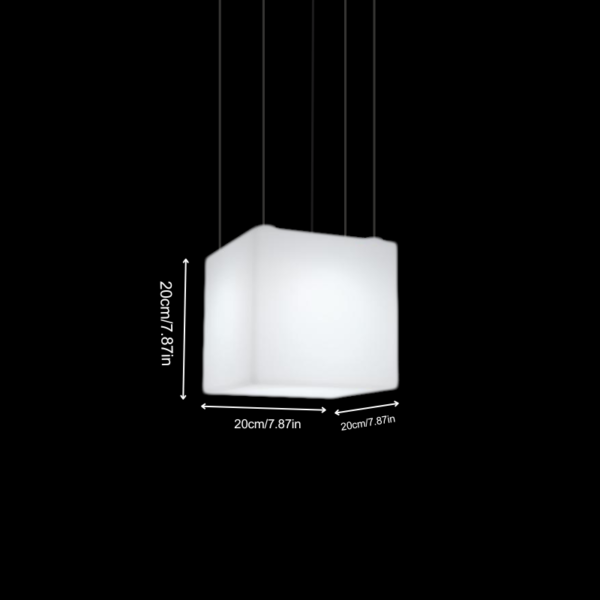 Size of LED Cube Hanging Light 20cm