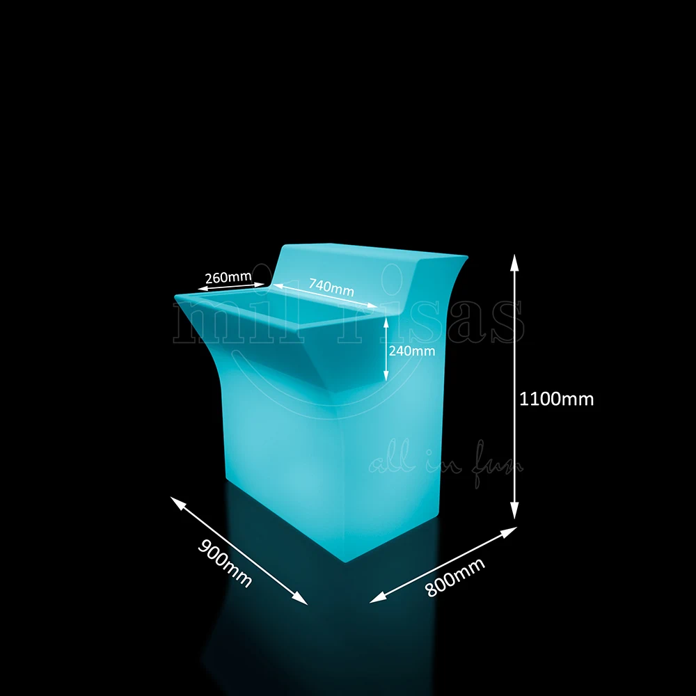 Size of Light-up Bar Counter Straight with Bucket