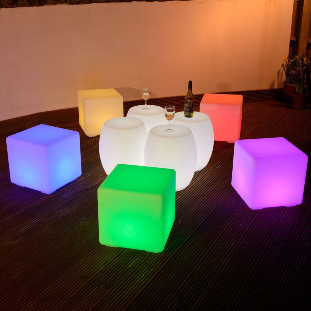 LED Cube Seat 40cm Glow Outdoor Furniture Colorfuldeco