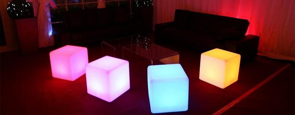 led cube stool
