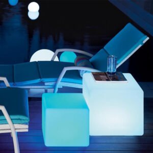 led light cube table