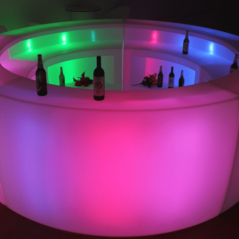 Curved Light-up Bar Counter Table