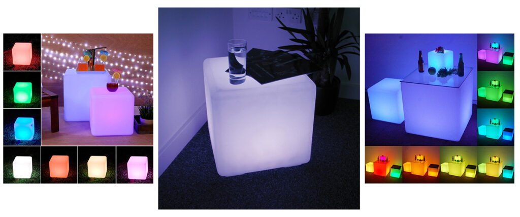 light up cube table