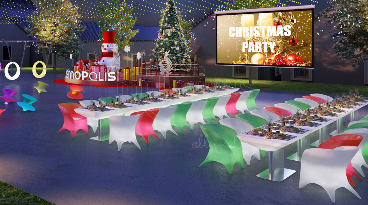 Bring Holiday Cheer to Your Christmas Party with the Medium LED Coffee Table