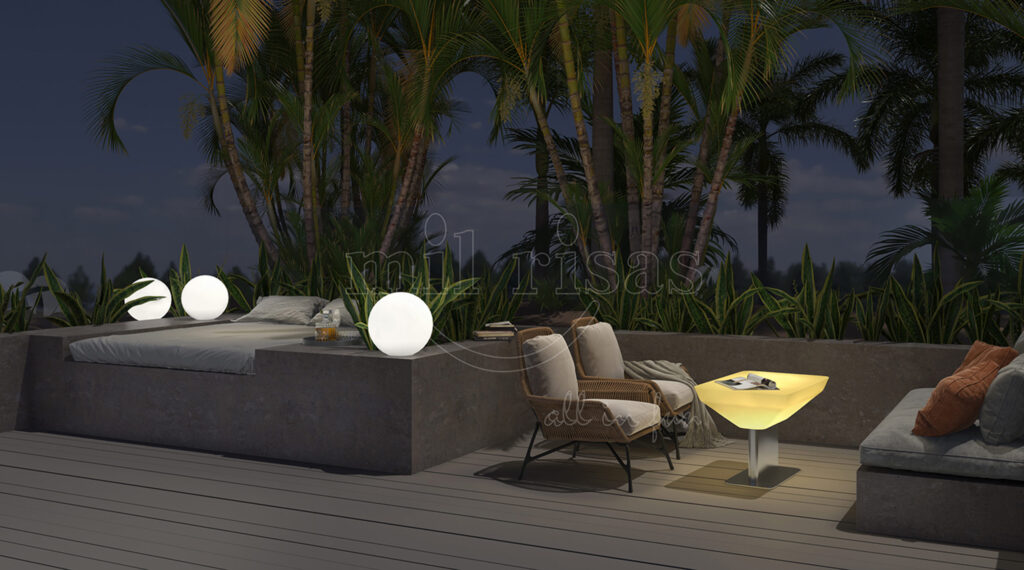 Bring Warm LED Ambiance to Your Resort Lounge with the Small Light-up End Table