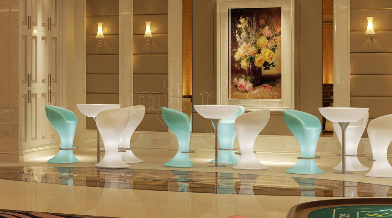 Create a Glowing Casino Lounge Corner with LED Lounge Chair