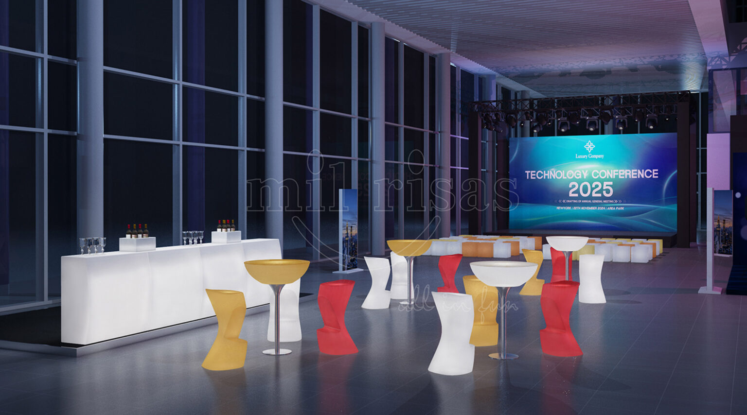 Create a Luminous Corporate Lounge with a High Coffee Table