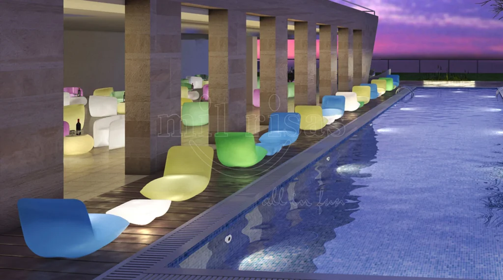 Create a Luxurious Outdoor Ambiance with LED Pillow Easy Seating