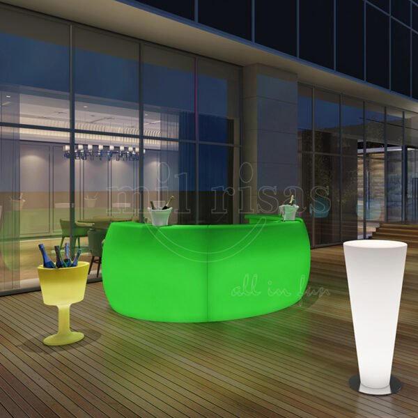 Create an Outdoor Glow with the Stylish Curved Light-up Bar Table
