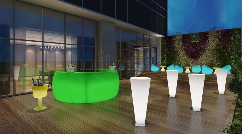 Curved Light-up Bar Counter Table 2