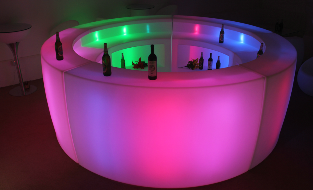 Curved Light-up Bar Counter Table 2