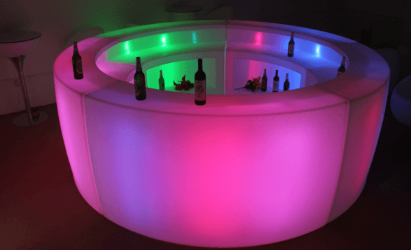 Curved Light-up Bar Counter Table | LED Bar Furniture | Colorfuldeco