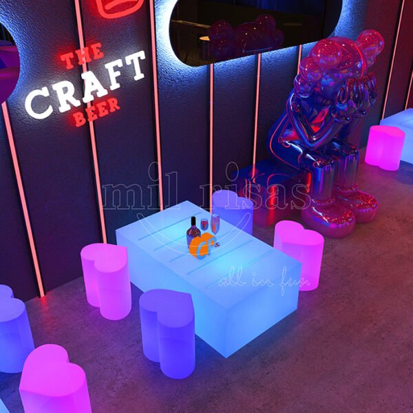Illuminate Your Interior with a Heart Shaped LED Accent Stool