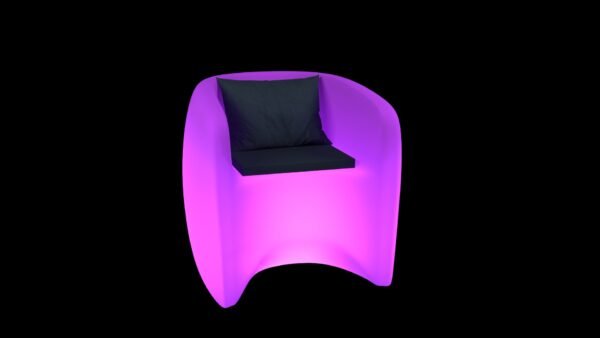 LED Light-Up Plastic Light Armchair with Soft Cushion Lumbar Pillow