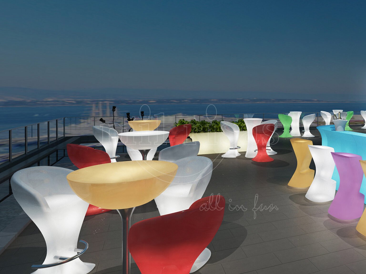 LED Light-up Bar Chair Made for Rooftop Revelry