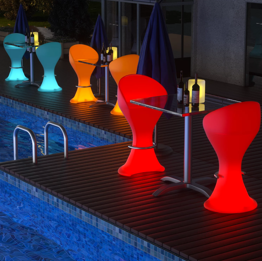 LED Light-up Bar Chair in Poolside